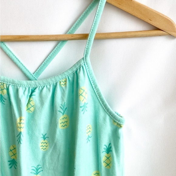 Cat & Jack Girls Pineapple Romper | Turquoise | Size 10/12 - Picture 2 of 10